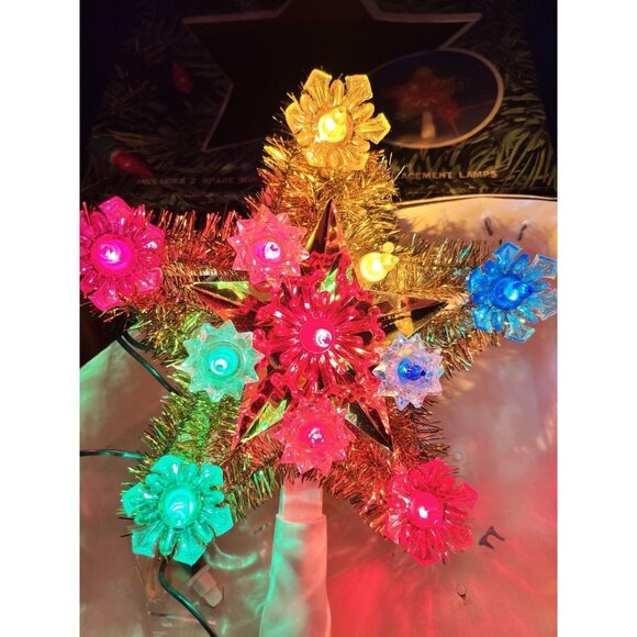 Vtg New Old Stock YULE GLO 11 Light Tree Top Star Perfect Condition Extra Bulb - Picture 1 of 13
